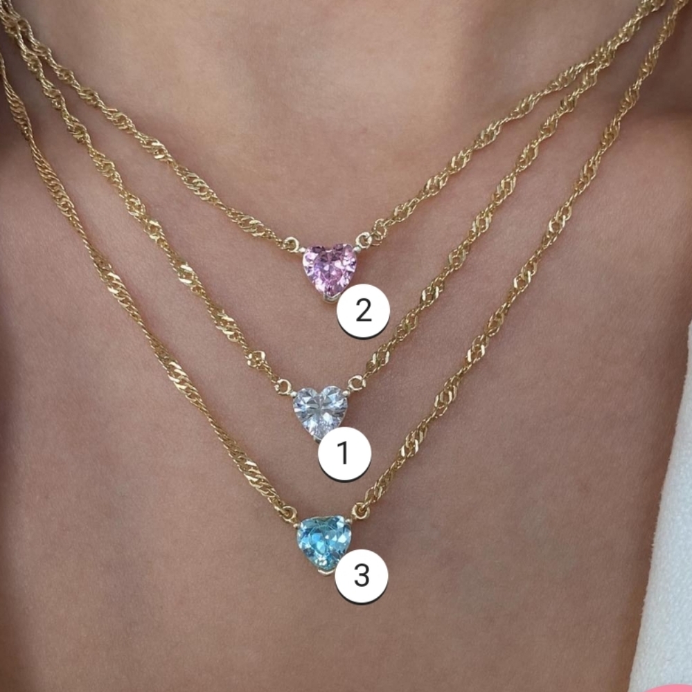 CHVKER Blue Chéri Heart 925 Necklace NEW one necklace only